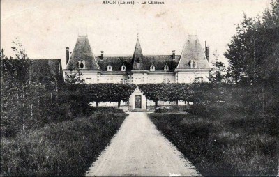 La grande allée du château d’Adon vers 1910