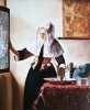 copie-la jeune femme a l’aiguière de Vermeer- 46 cm x 38 cm -( 150 € )