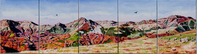 panorama monts du Cantal, 165 cm x 33