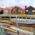 Peinture à l'Huile - Cabanes d'Ostréicul