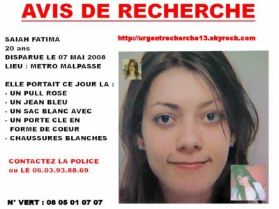 Avis de recherche Fatima