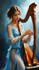 Elle joue de la harpe
