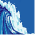 Sur la planche d’un surfeur.