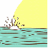 Sur la planche d’un surfeur.