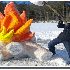 Sculptures de neige dans le mo