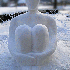 Sculptures de neige dans le mo
