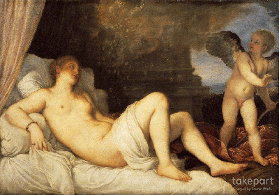 Danaë avec Eros », Titian, 1544