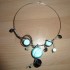 collier wire noir et miracles turquoise