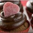 Cupcakes au chocolat et coeur 