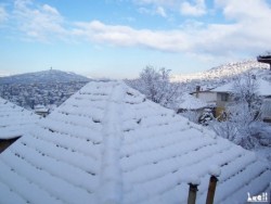 Sarajevo’s snowy roofs in the morning light