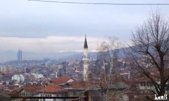 Far away snowy mountains as a backgroung of Sarajevo