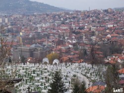 Over Alifakovac Cemetery (south-east part of Sarajevo)