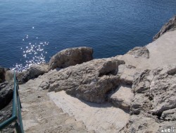 Beaches in Dubrovnik: Concrete (beton) in the rocs...