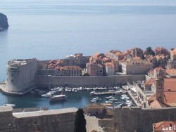 Overview of the old port of Dubrovnik