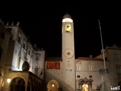 The bell tower by night, in the stari Grad (old town)