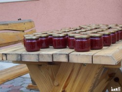 2 of the turns of raspberry jam