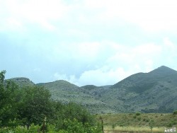Landscape: very dry and rocky relief and Mediterranean vegetation