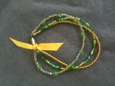 Bracelet vert, vert et or
