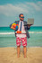 un homme sur la plage