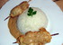 Brochettes de poulet, sauce ca