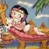 Une Betty Boop en sable en égypte.