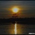 Coucher de soleil sur fond de 