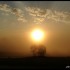 Lever du soleil sur fond de br