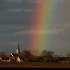 Arc en ciel et coucher du sole