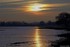 Coucher du soleil sous fond de
