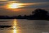 Coucher du soleil sous fond de
