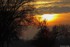 Coucher du soleil sous fond de