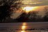 Coucher du soleil sous fond de