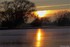 Coucher du soleil sous fond de