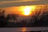 Coucher du soleil sous fond de