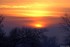 Coucher du soleil sous fond de