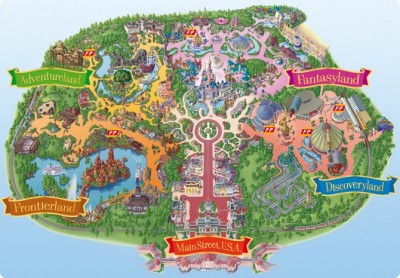 Le plan du parc Disneyland