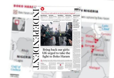 La une de The Independent du 14 octobre 2014