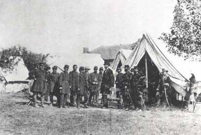 Abraham Lincoln et ses troupes